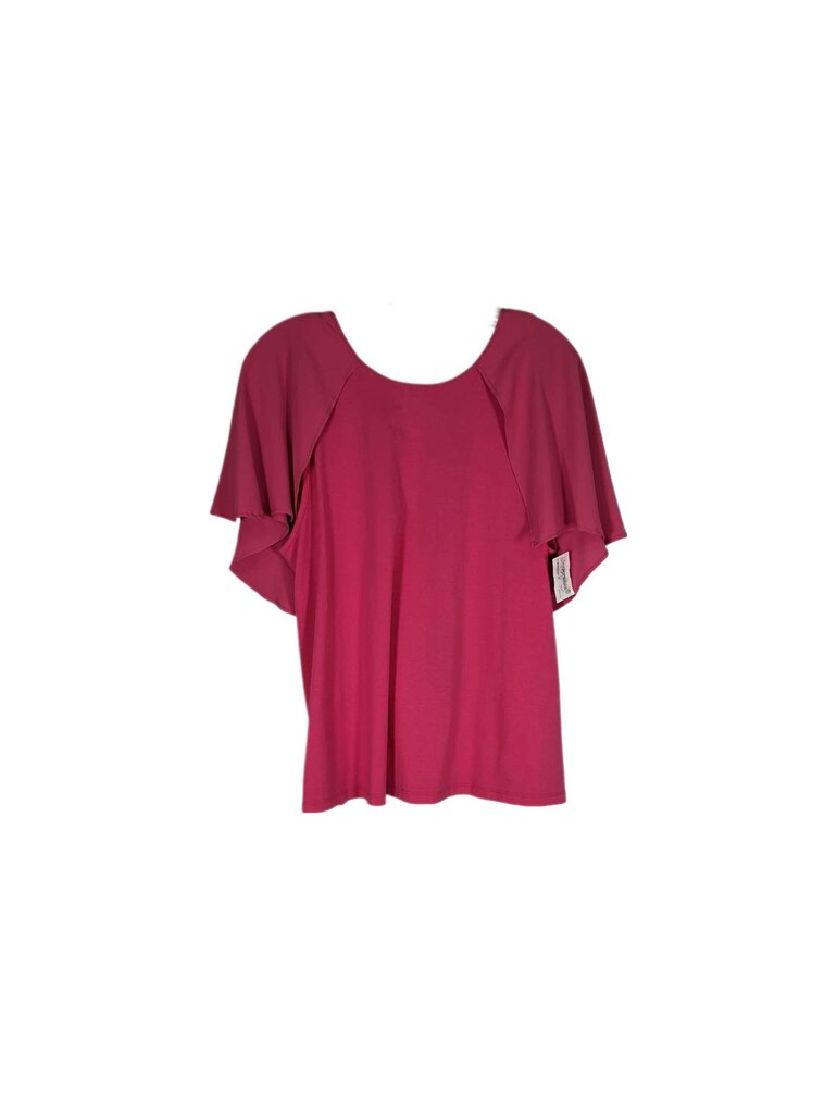 seventy flutter sleeve silk/knit top