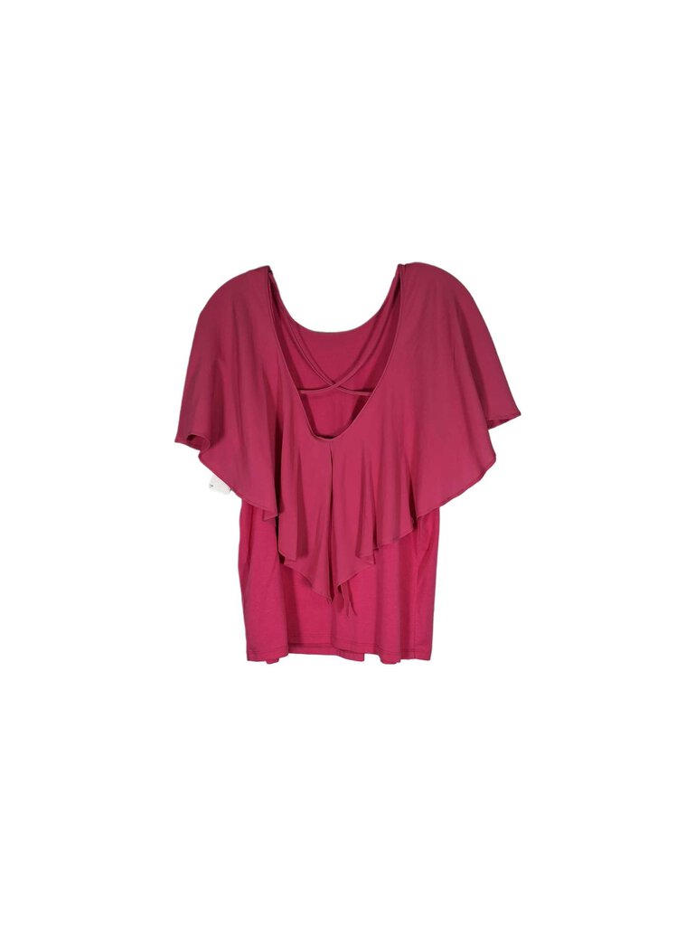 seventy flutter sleeve silk/knit top