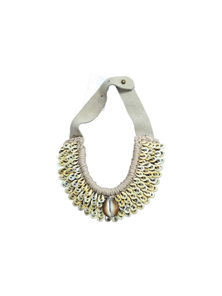 cowrie shell/suede necklace