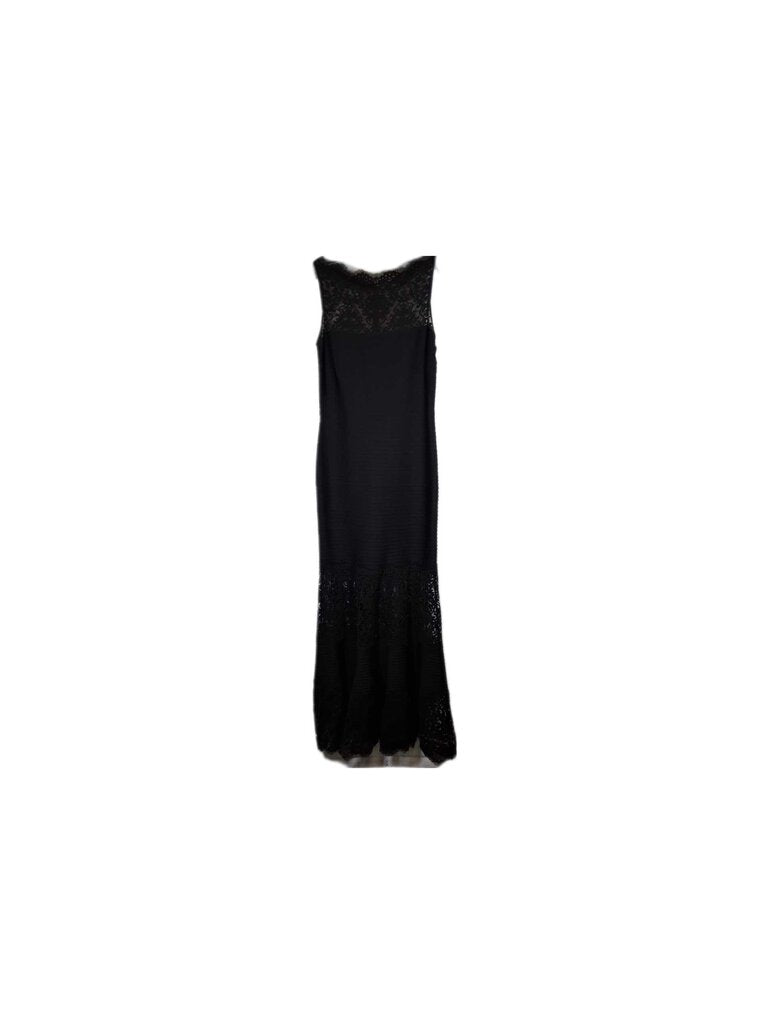 tadashi sleeveless cocktail gown w/lacetop