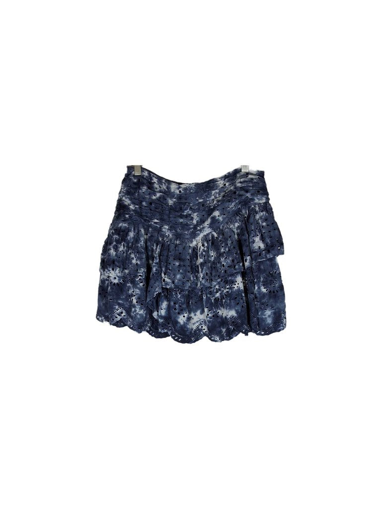 Love Shack Fancy tie dye short skirt w/eyelet