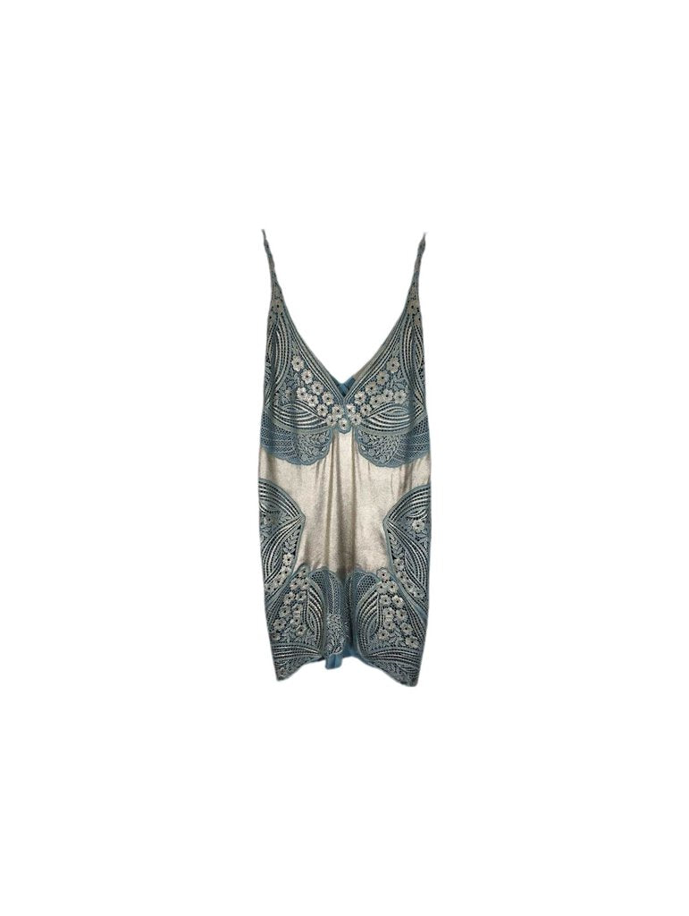 stella mccartney lace shimmer slip dress