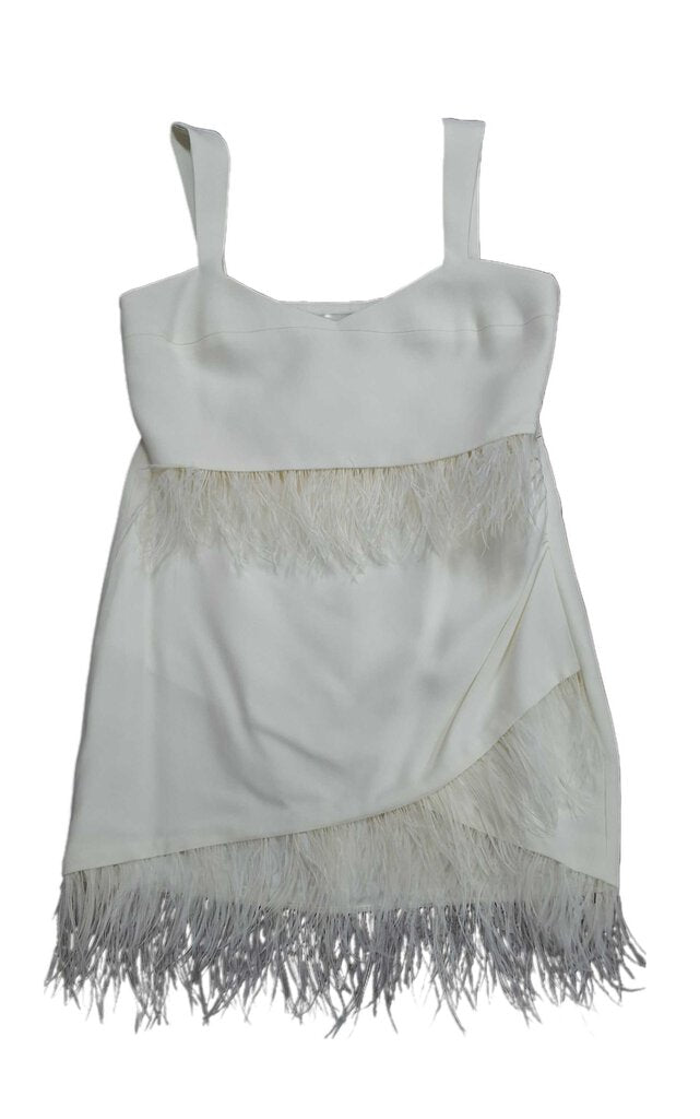 saylor 2pc skirt set w/feather trim