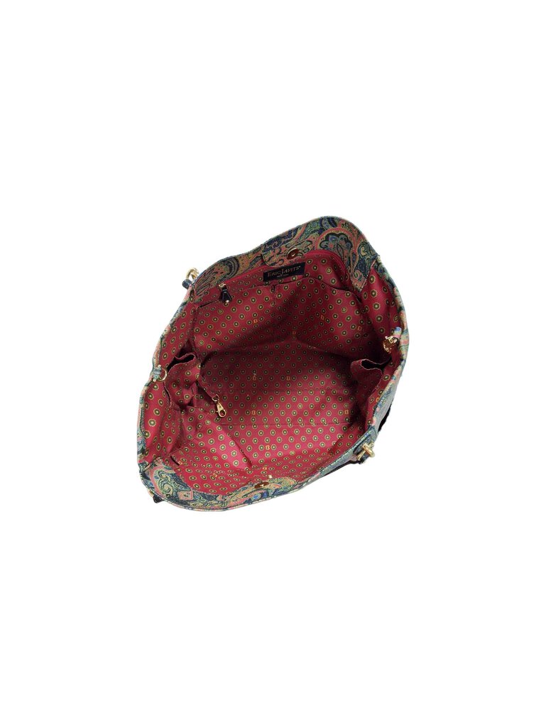 eric javits paisley leather shoulder bag
