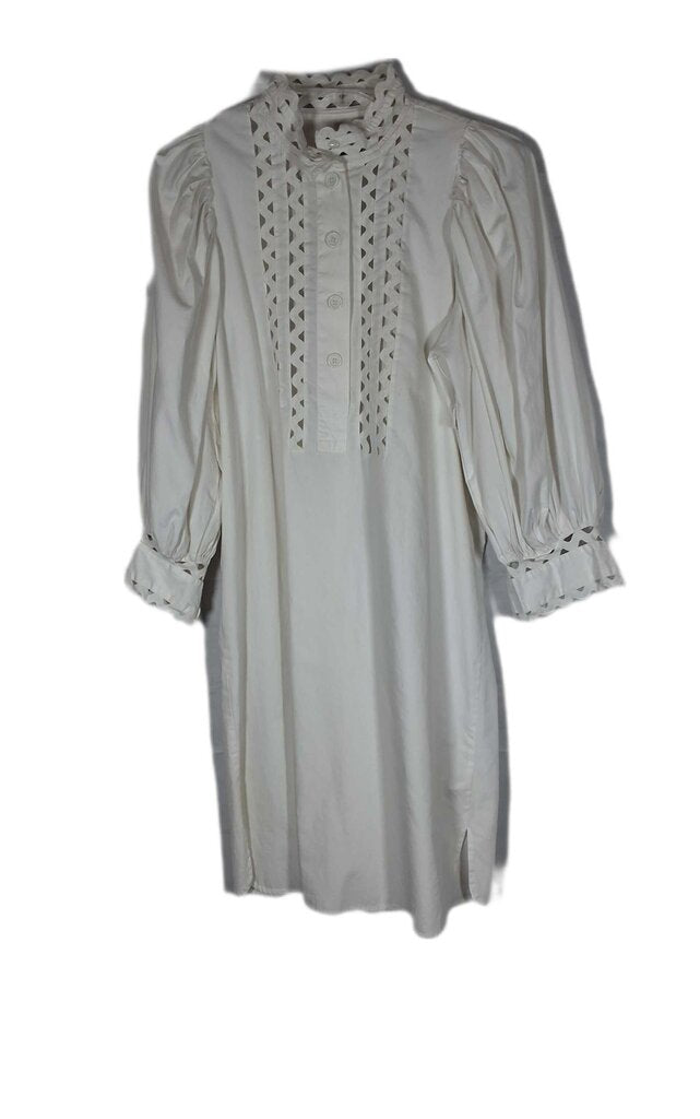 Antik batik puff long sleeve dress/ricrac front
