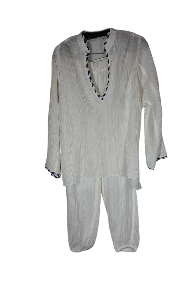 Tory Burch 2pc gauze jogger pantset w/trim