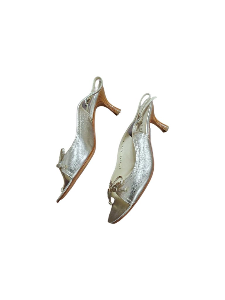 peep toe slilngback/bow