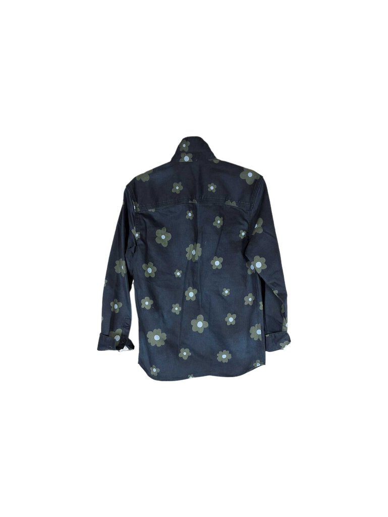 Lee's waxed jean shacket w/flowers