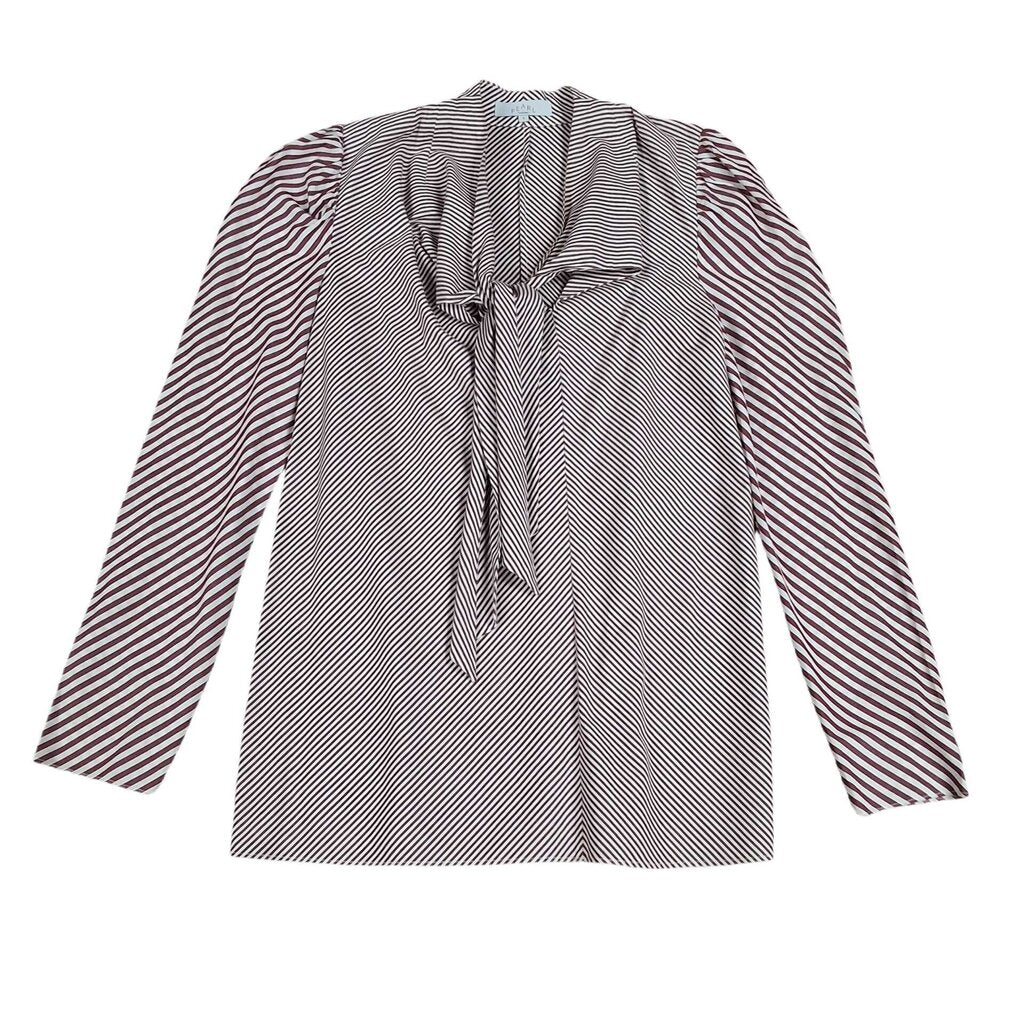 long sleeve stripe blouse/bow