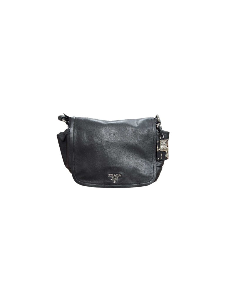 Prada smooth leather shoulder bag/flap