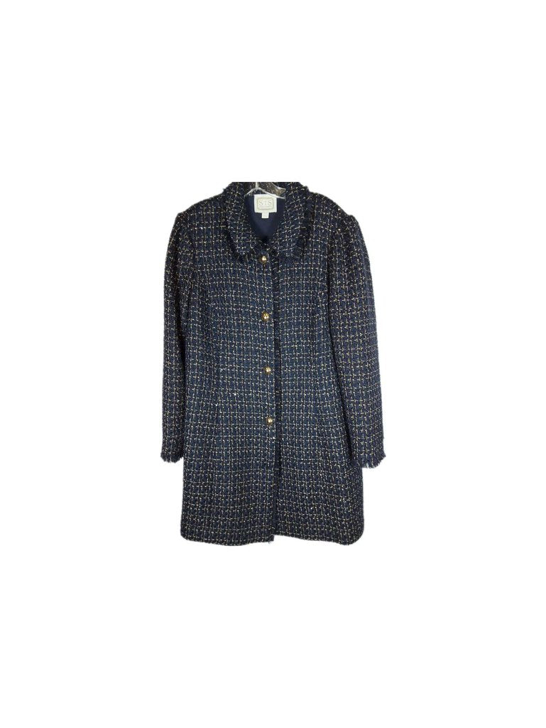 STS tweed coat/shimmer thread