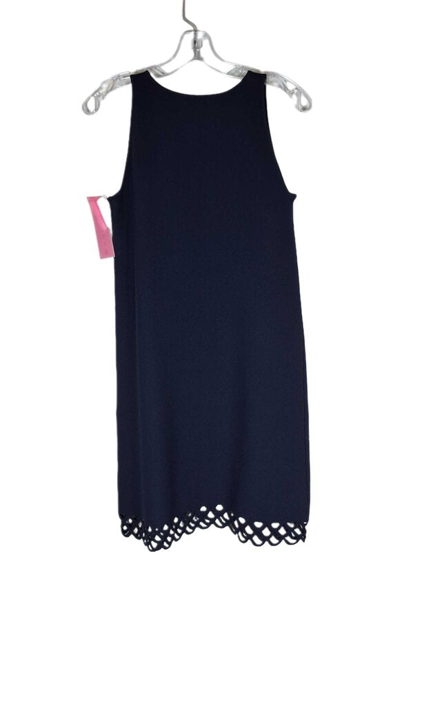 Milly sleeveless knit sheath w/open trim hem
