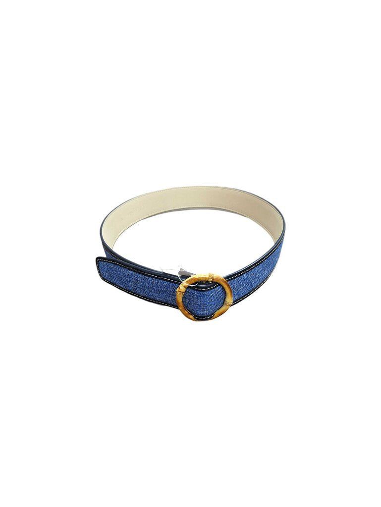 J Mclaughlin 2-tone belt w/bamboo buckle