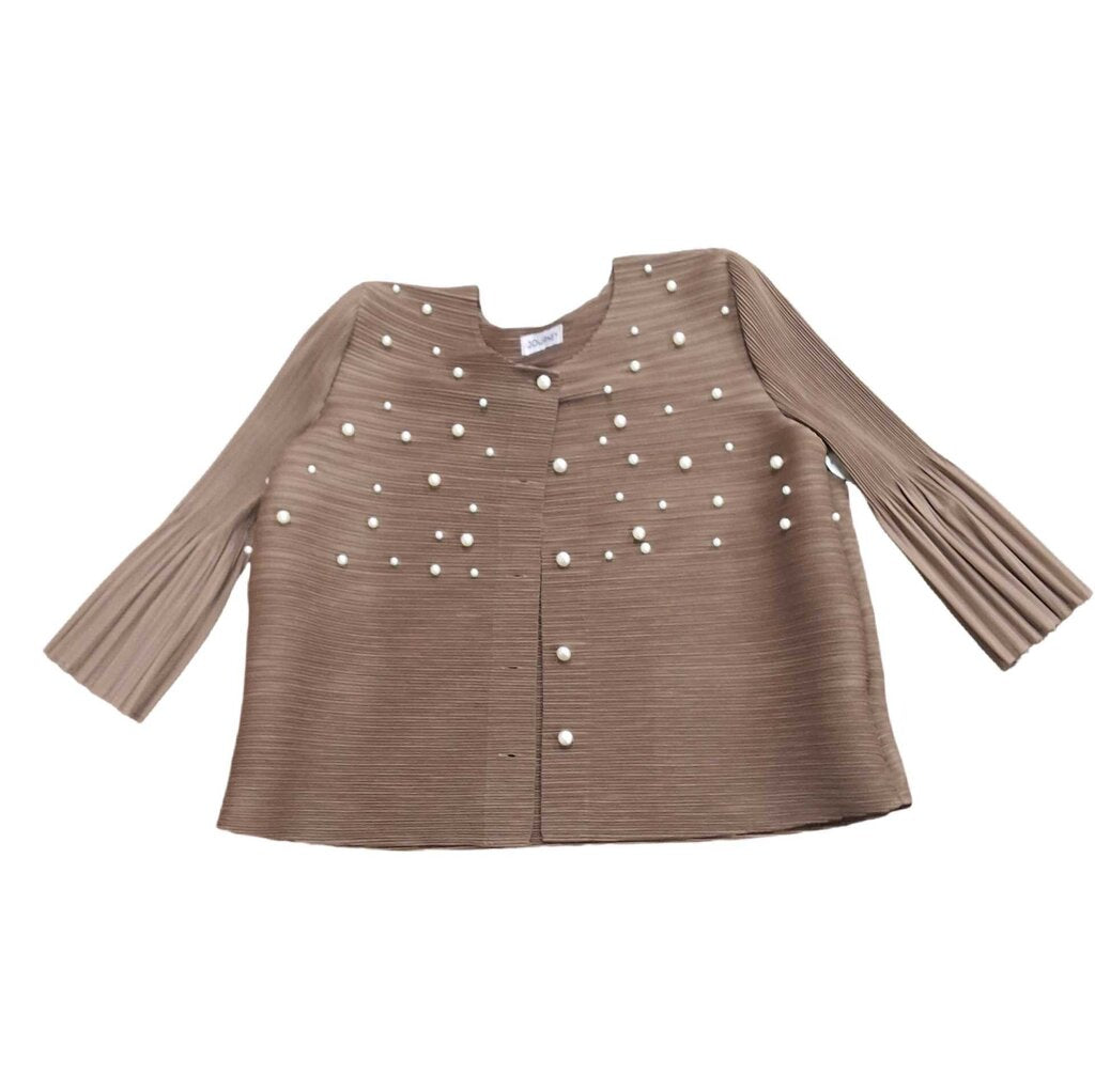 Journey fortuny pleat jacket/pearls