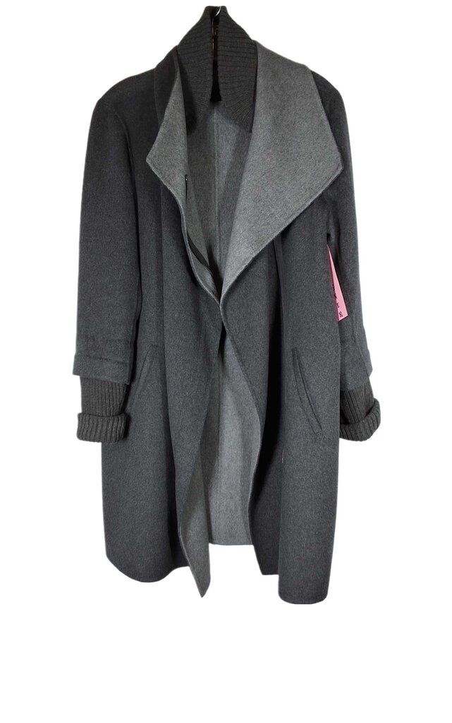 Elie Tahari wool coat/rib knit trim