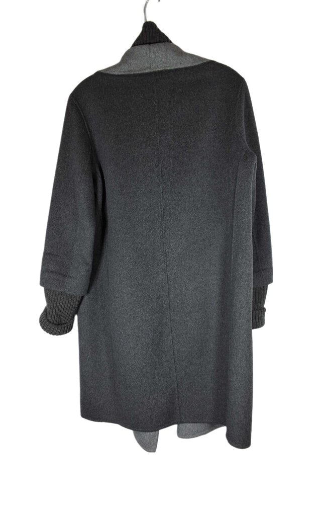 Elie Tahari wool coat/rib knit trim