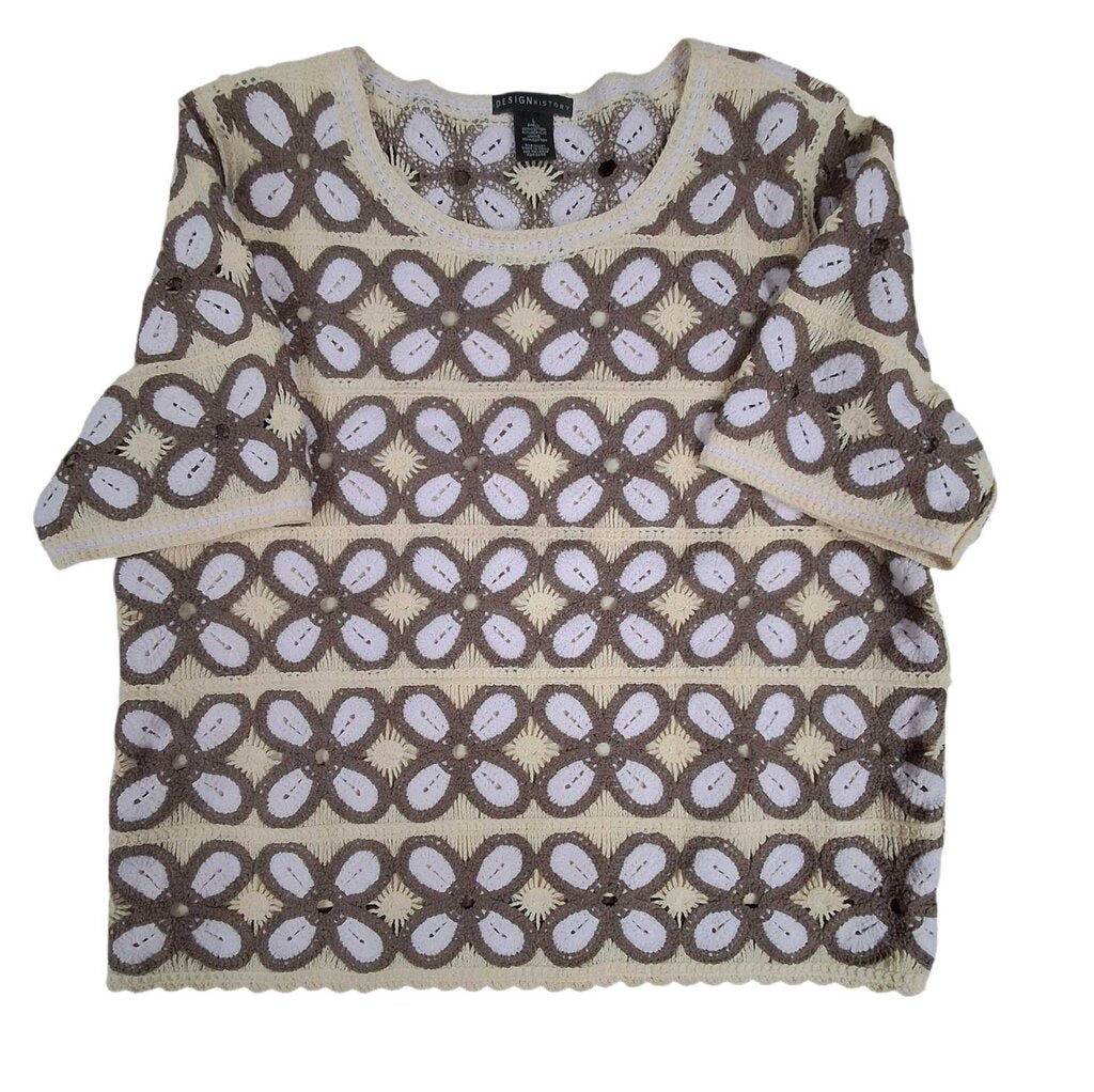 Design History short sleeve sweater/crochet