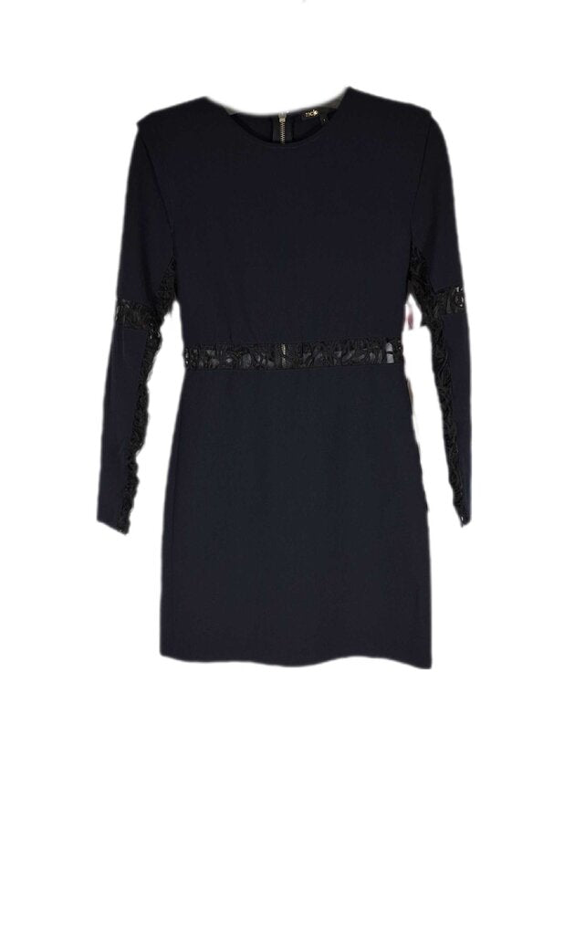 Maje long sleeve dress/sheer trim