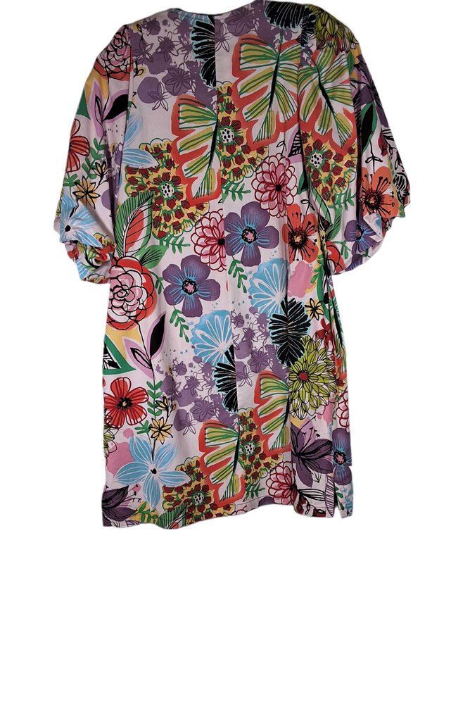 Uncle Frank puff short sleeve dress/big flowers