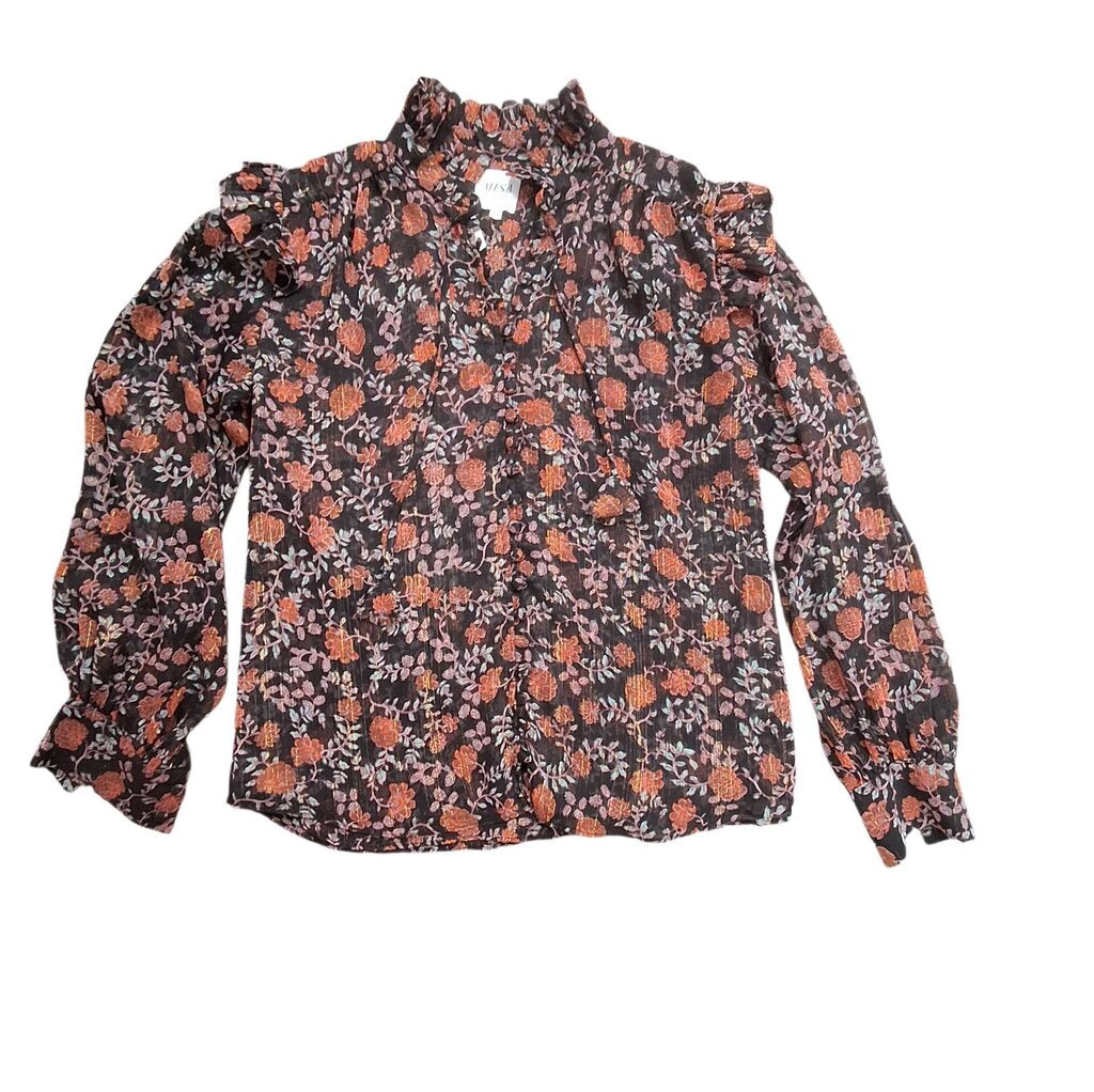 Misa Long sleeve sheer blouse/floral