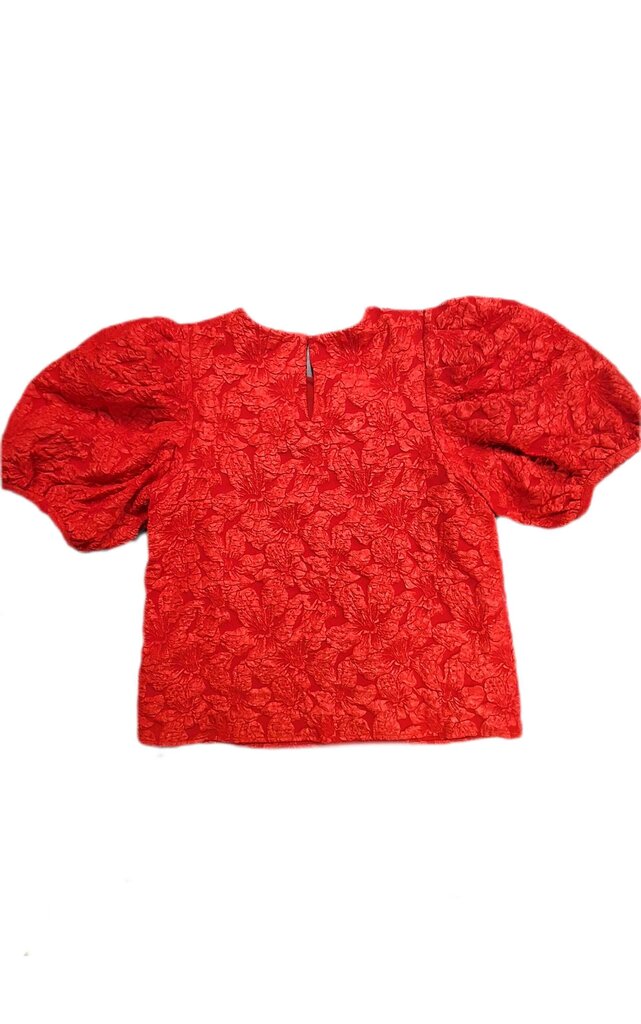 Hyacinth House puff short sleeve top/floral texture