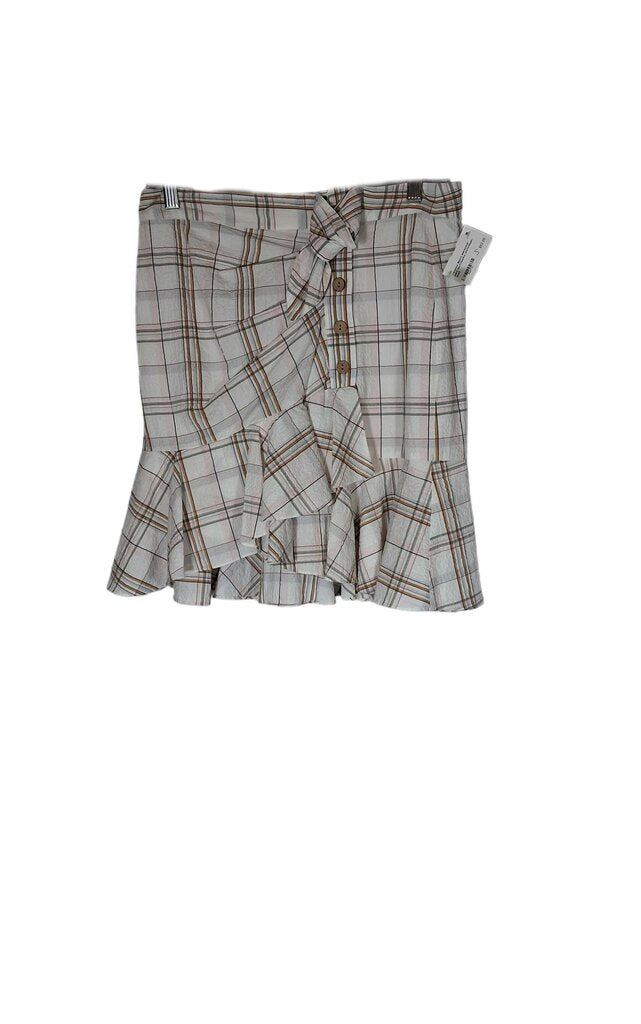 Veronica Beard seersucker plaid skirt w/flounce