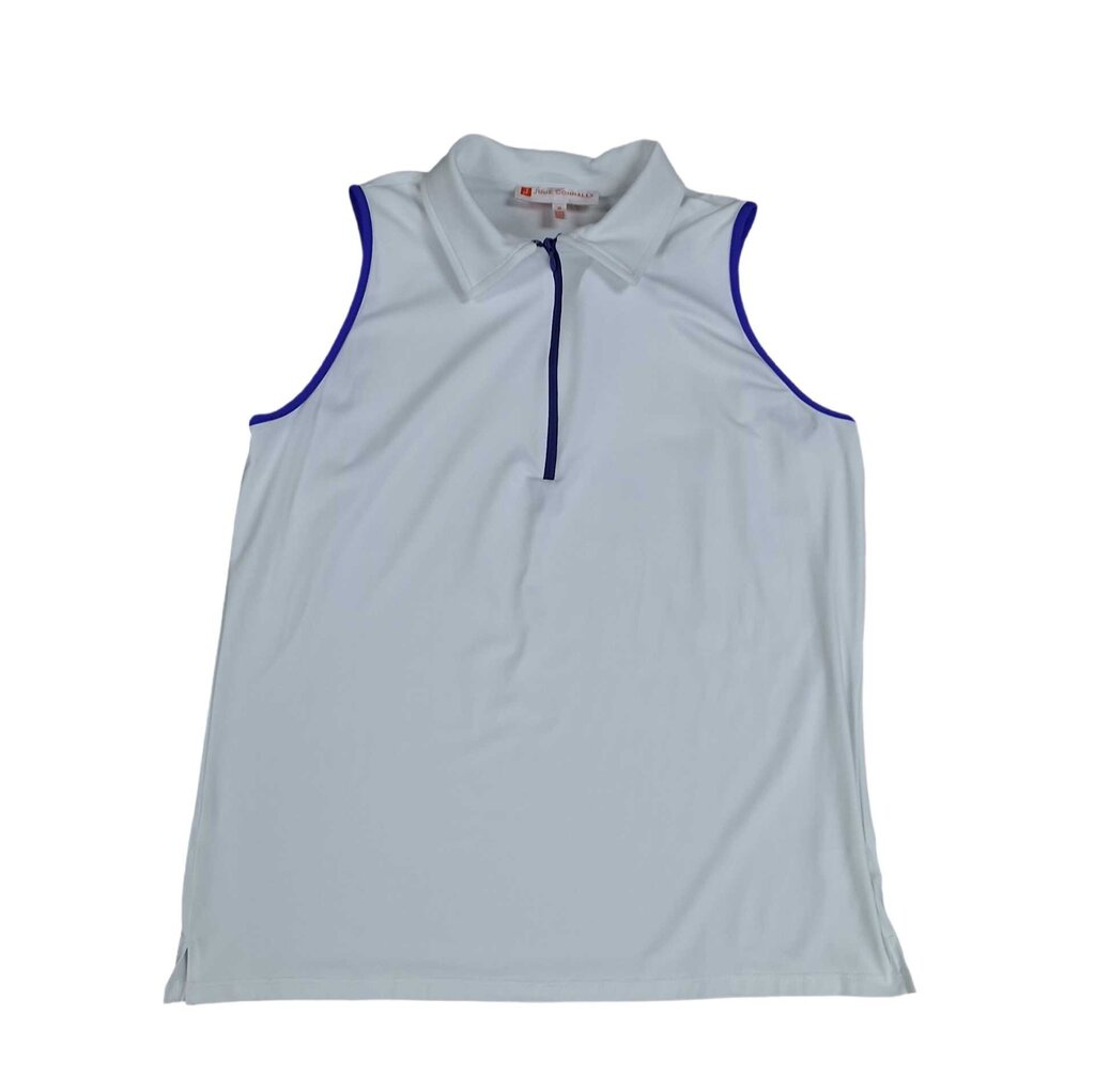 jude connally sleeveless knit top/zip neck