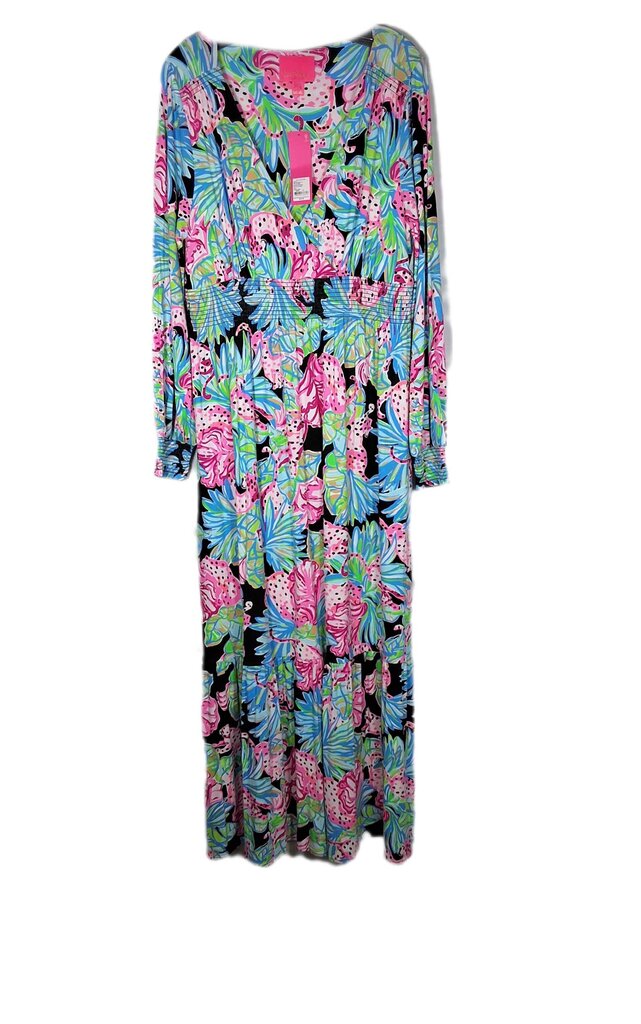 Lilly Pulitzer long sleeve elastic waist maxi/big floral