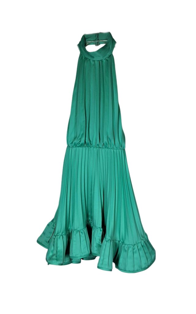 Amur pleated halter cockatail dress/satin