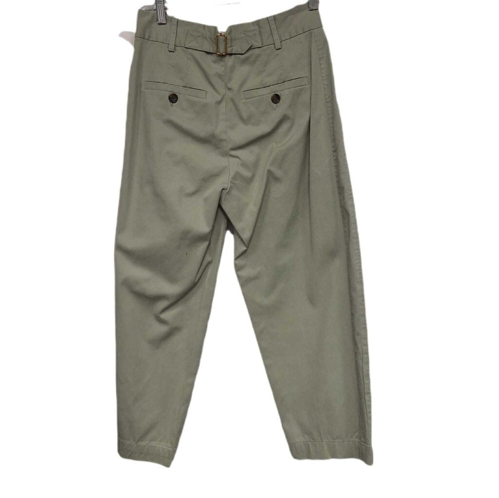 ME+EM pleat crop pant/back buckle