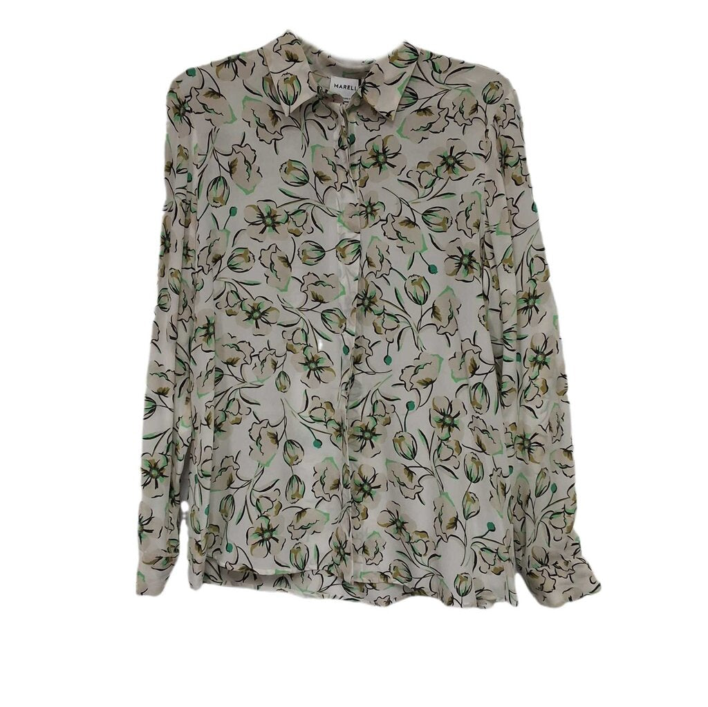 Marella long sleeve silk blouse/flowers