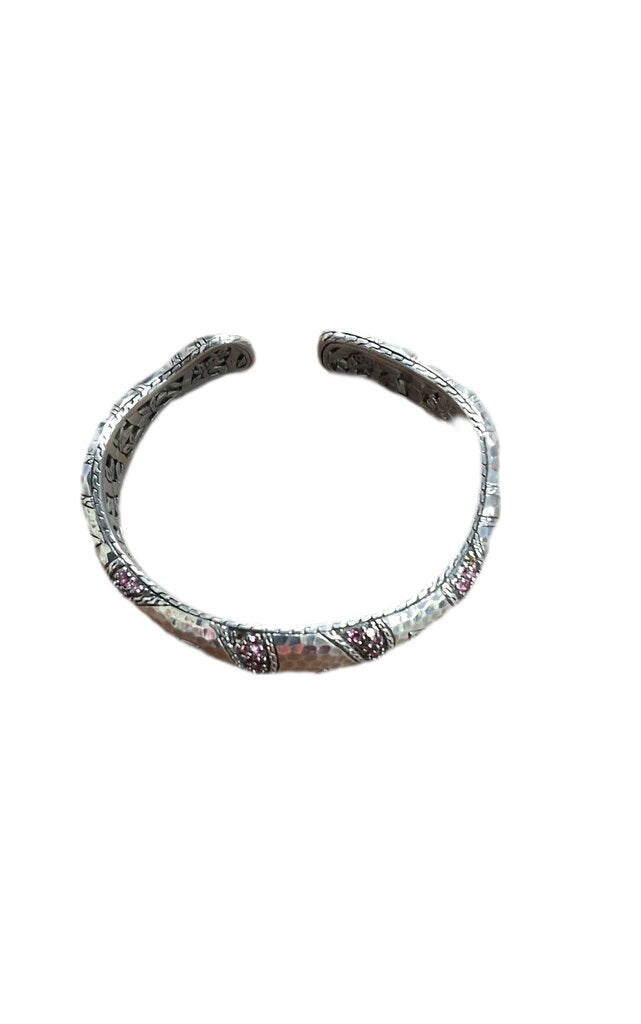 John Hardy hinged cuff pink tourmaline