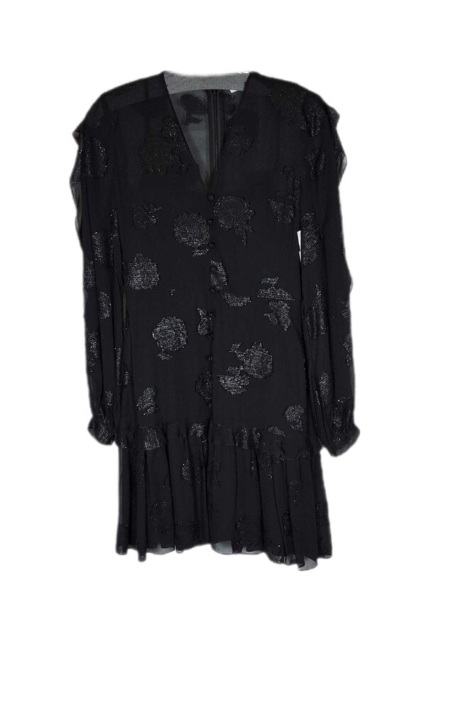 Pearl long sleeve cocktail sheer dress/flounce