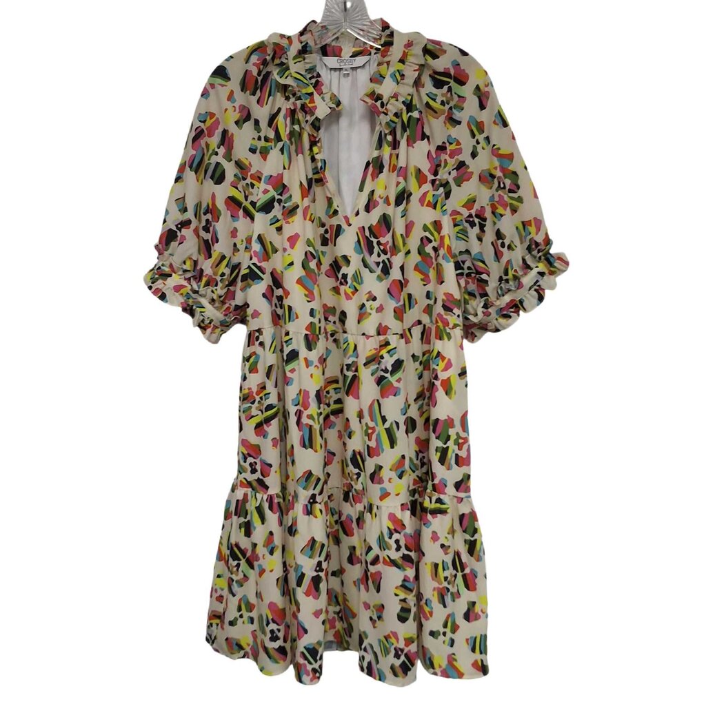 Crosby short sleeve short dress/abstract