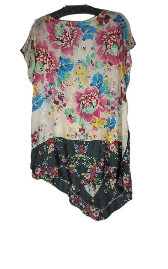 Johnny Was capsleeve silk dress/floral