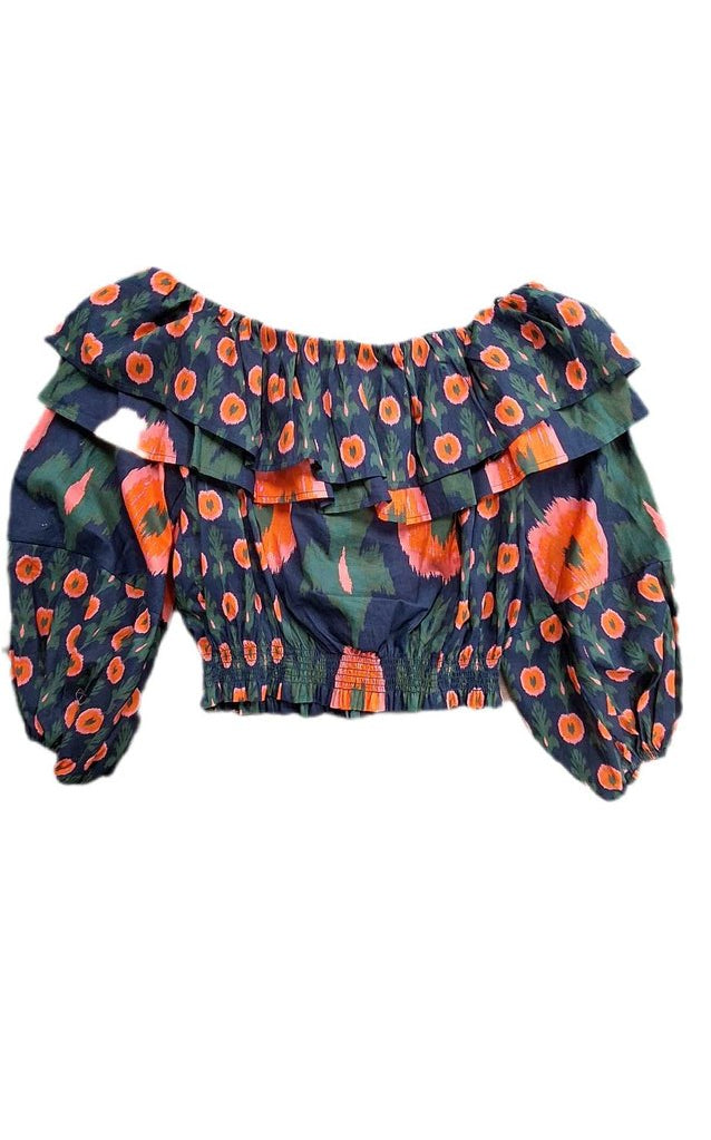 Figue 3/4 sleeve crop top/aztec print