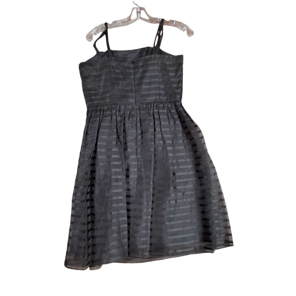 Shoshanna sleeveless sheer cocktail dress/stripe