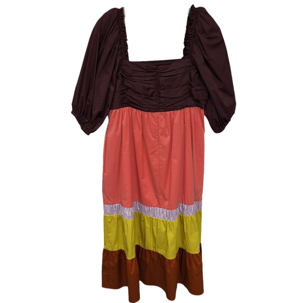 Crosby short puff sleeve maxi/colorblock