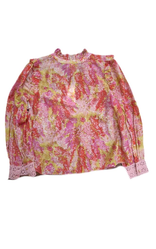 Love shack Fancy long sleeve top/abstract floral