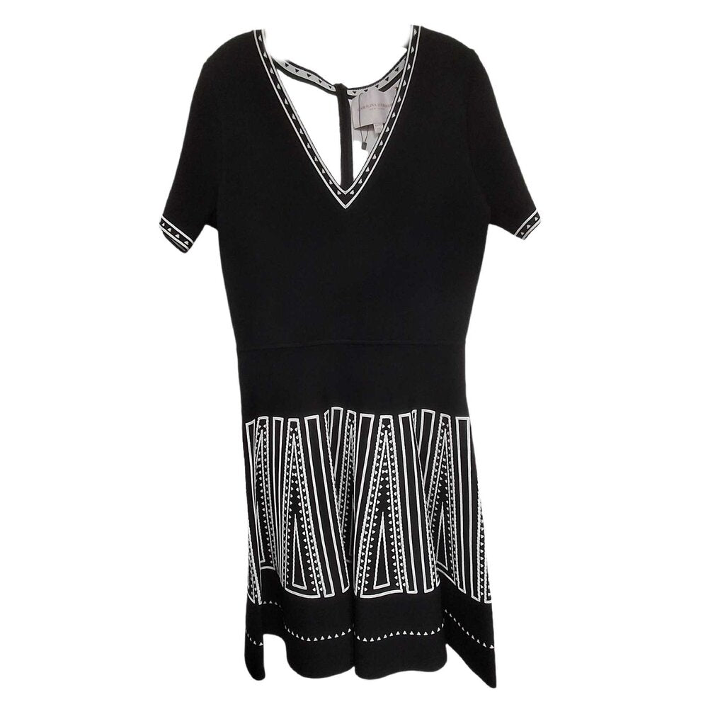 Carolina Herrera short sleeve knit dress/2 tone