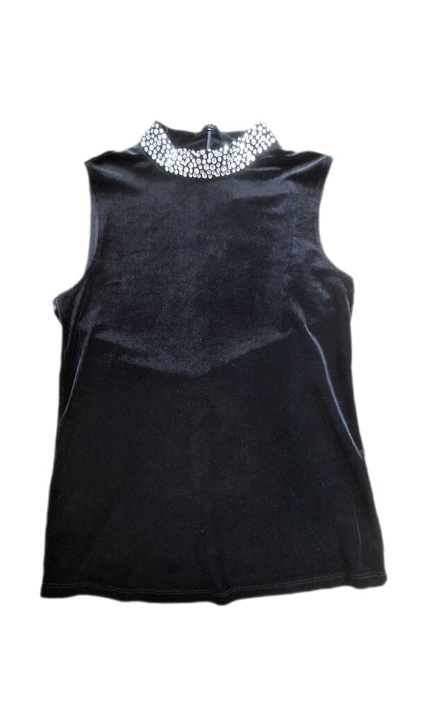 L'agence sleeveless velvet turtleneck/rhinestones