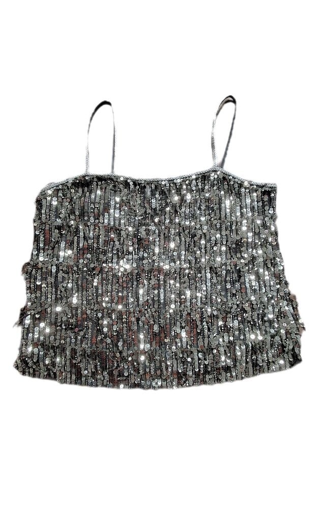 Alice & Olivia sleeveless cocktail top/hanging sequins