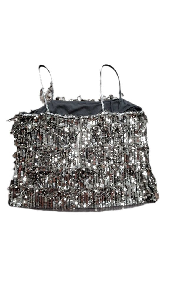 Alice & Olivia sleeveless cocktail top/hanging sequins