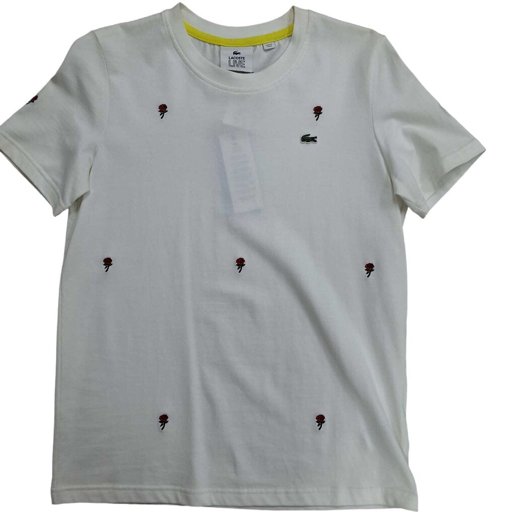 Lacoste short sleeve knit top/embroidery