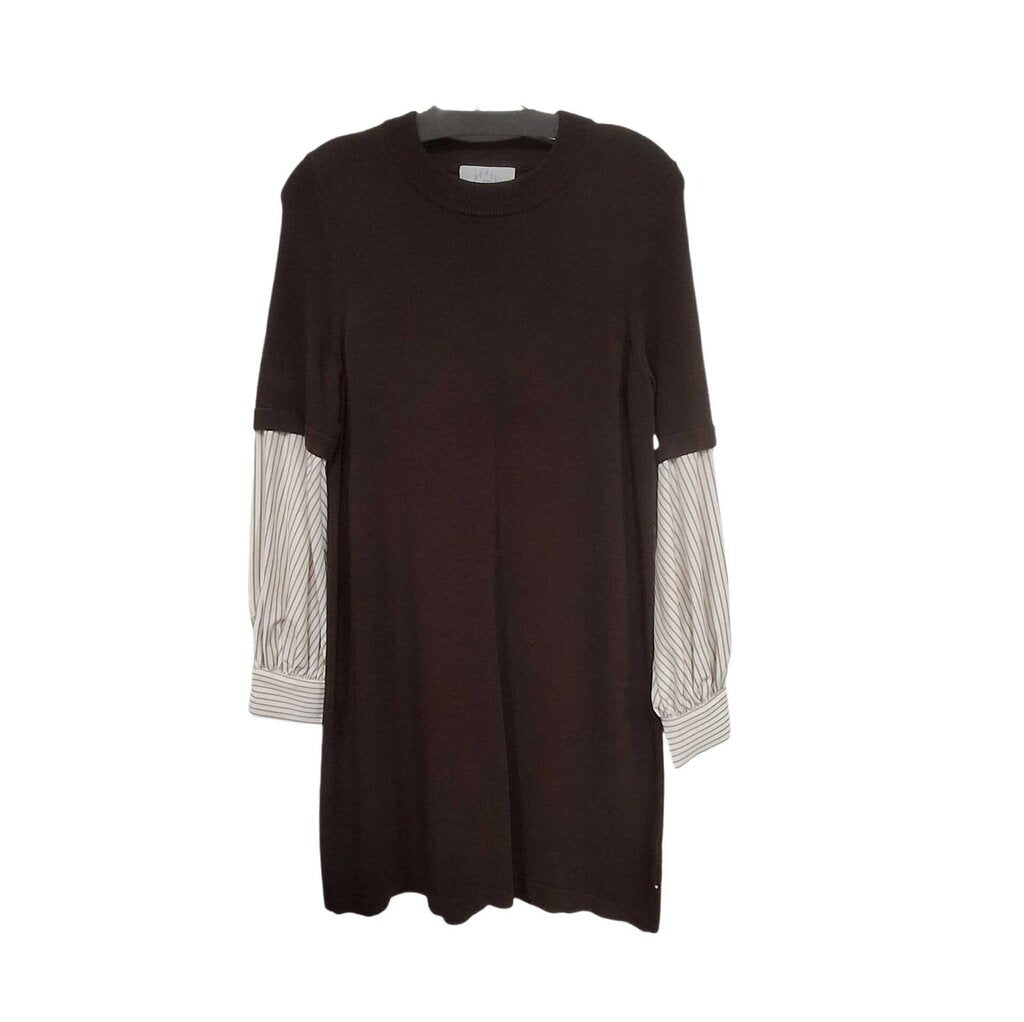 Pearl Long Sleeve Knit Dress/Stripe Sleeve