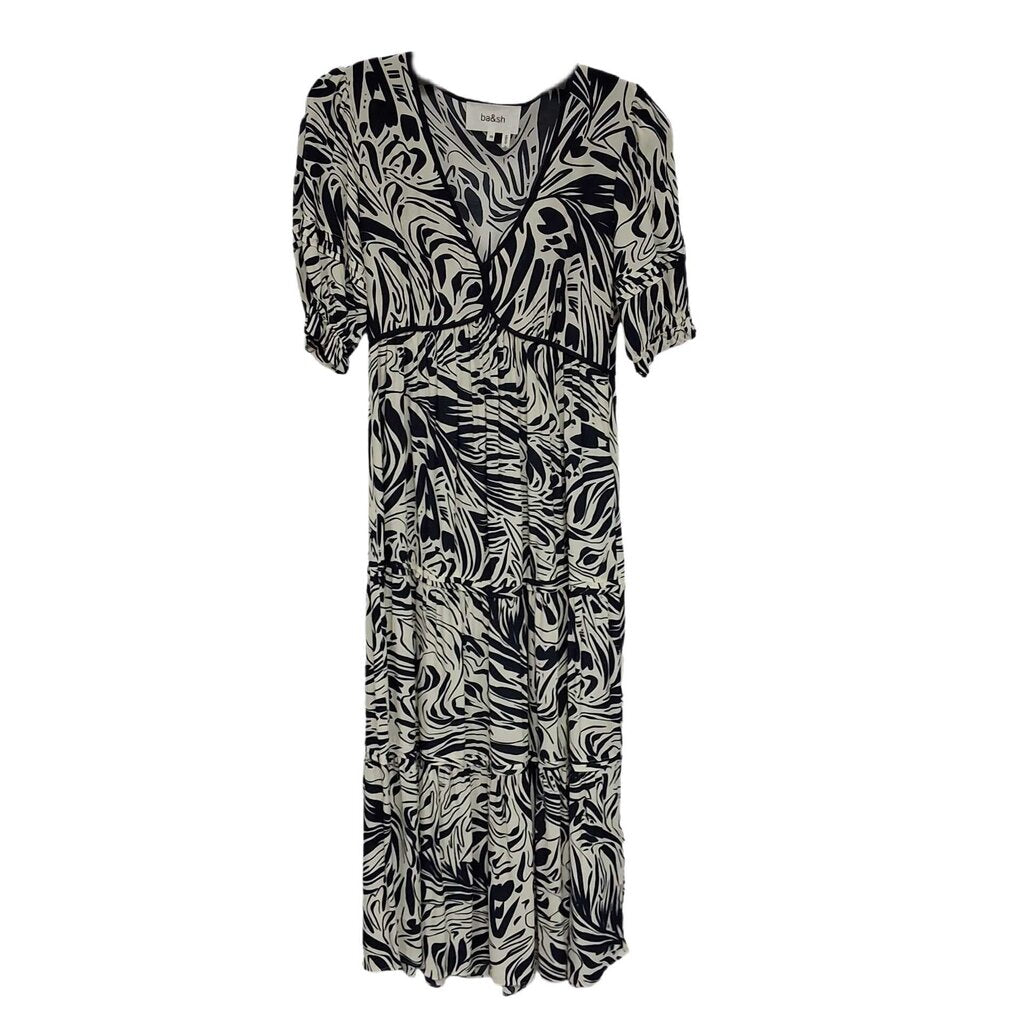 ba&sh short sleeve tiered maxi/abstractr