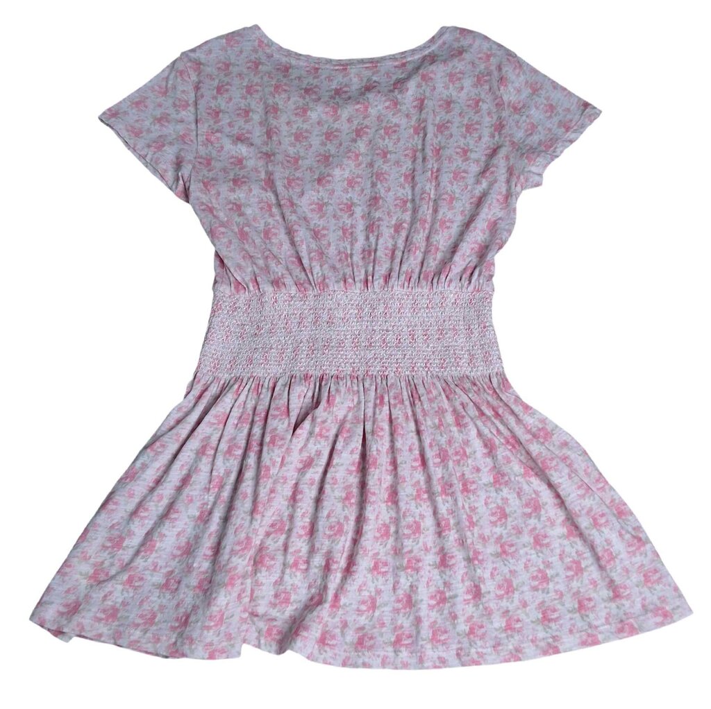 Love Shack Fancy short sleeve floral knit dress/gathered waist