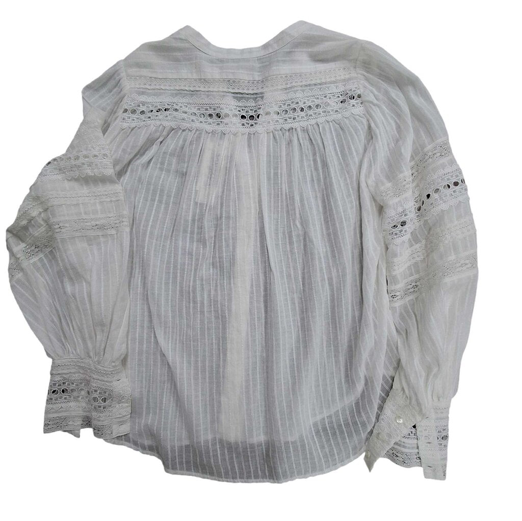 L'agence long sleeve linen shirt/lace trim