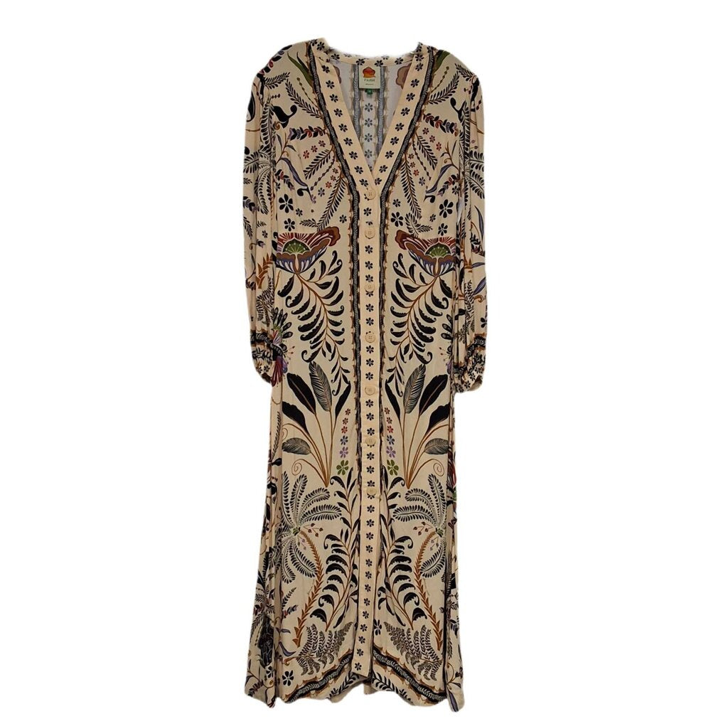 Farm Rio long sleeve dress/big leafy print