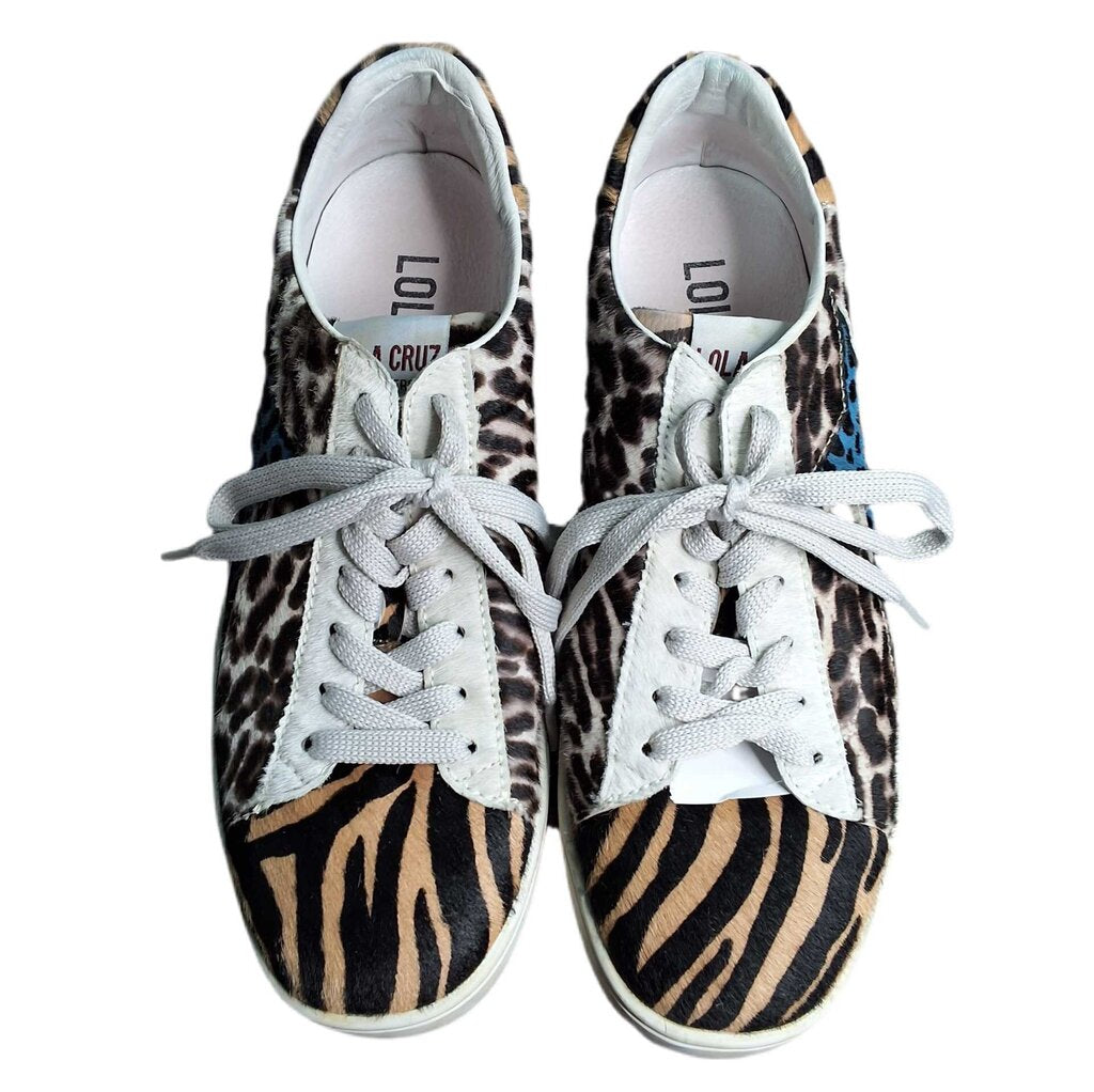Lola Cruz sneaker/ mixedanimal print